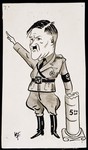 Caricature of Adolf Hitler, as part of "World War II Personalities in Cartoons/Originals done for 'La Nacion' Santo Domingo, 1939-1946" by Klaus Martin Frank.