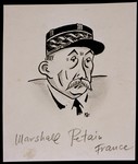 Caricature of Marshal Henri Petain, as part of "World War II Personalities in Cartoons/Originals done for 'La Nacion' Santo Domingo, 1939-1946" by Klaus Martin Frank.