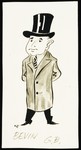 Caricature of Ernest Bevin as part of "World War II Personalities in Cartoons/Originals done for 'La Nacion' Santo Domingo, 1939-1946" by Klaus Martin Frank.