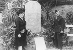 A memorial stone to the Jewish victims of Nazism from Bad Wildungen is unveiled at a ceremony.