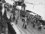 British soldiers transfer Jewish refugees from the Exodus 1947 to the deportation ships.