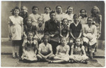 Class portrait of the Kazinczy Schul, a religious elementary school housed in the Orthodox synagogue in Budapest.