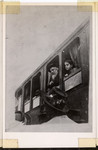 The Munkacer Rav, Rabbi Chaim Elazar Spira, otherwise known as the Minchat Eliezer, looks out the window of a train.