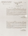 An official letter from the Central Bureau for Jewish Emigration in Amsterdam to Hilde Jacobsthal, requesting her appearance at their office in order to receive the forced labor exemption to which her emigration status entitles her.