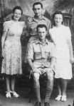 Group portrait of members of the Makowski family from Danzig during their internment on the island of Mauritius.