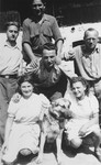 Group portrait of members of Kibbutz Buchenwald.  

Among those pictured are Blumka, Aliza and Yerucham Ehrlichman.