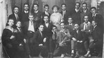 A group portrait of Macedonian Jewish young men women.