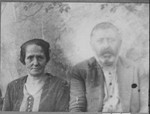 Portrait of Benzion Mishulam and his wife, Sara.  They lived at Orizarska 7 in Bitola.