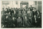 Group portrait of the staff of the Lietuvos Lloydas insurance company.