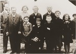 Group portrait of the extended Jewish Hochberg family in Brody, Poland.