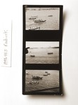 Contact sheet with three views of Havana harbor with several small boats carrying relatives of St.