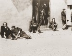 Jews await deportation from Rivesaltes.

[Original caption by the donor.]