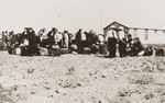 Jews await deportation from the Rivesaltes internment camp.