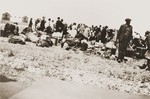 Jewish prisoners await deportation from Rivesaltes to Drancy.