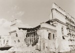 View of the ruins of the main synagogue in Brody.