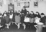 Meeting of a Zionist youth organization in the Zeilsheim displaced persons' camp.