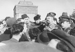 Eleanor Roosevelt visits the Zeilsheim displaced persons' camp.