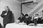 Zionist political meeting in the Zeilsheim displaced person's camp.