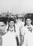 Zionist youth march in a parade in the Zeilsheim displaced persons' camp.