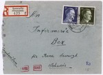 An envelope of a registered letter sent from  Sosnowiec  by A.