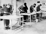 Forced labor in a workshop in Monowitz.