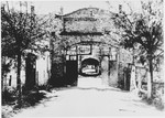 View of the entrance to the Stara Gradiska concentration camp.