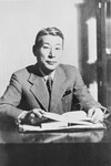 Chiune Sugihara in his office at the Japanese consulate in Bucharest.