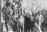 Oskar Schindler at a reunion in Munich, Germany in 1946 with Hella Kornhauser and other Schindlerjuden.