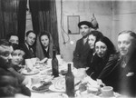 Jewish DPs celebrate a wedding in the Foehrenwald displaced persons' camp.
