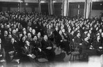 View of the audience at a post-war Zionist conference in Munich.