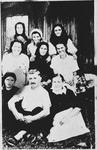 Group portrait of the staff of children's kitchen in the Sisak internment camp.