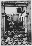 View of a destroyed workshop in the Jasenovac concentration camp.