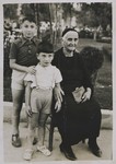 Portrait of Samuel Nehama (left), his brother Nehama Nehama, and their maternal grandmother Miriam Kolonomos.