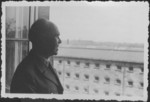 Former German Field Marshall Albert von Kesselring looks out of the window of the conference room where he was being questioned during IMT Nuremberg commission hearings on the Supreme Command of the German Armed Forces, OKW.