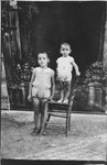 Studio portrait of two Jewish brothers from Athens.