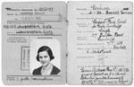 Certificate of registration issued to Grete Loewenstein who came to England on a Kindertransport in July 1939.