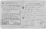 Verso of a certificate of registration issued to Grete Loewenstein who came to England on a Kindertransport in July 1939.
