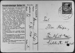 Postcard sent by Hermann Krips to his wife Ilse from the Dachau concentration camp where he was sent shortly after Kristallnacht.