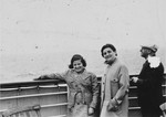 Loewinsohn family on board the MS St. Louis.  (Girl at left is Hella Loewinsohn.)