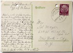 Postcard written by MS St. Louis passenger, Julius Hermann, to Sol Mayer in New York.