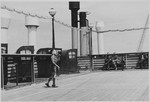 A Jewish refugee child plays on the deck of the MS St.