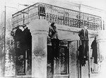 Execution by hanging from a balcony on Zolkovkoy Street in Lvov.