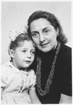 Danute Pomerants poses with her adoptive rescuer mother, Elena Petrauskas, after the war and before their return to Lithuania.