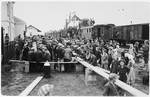 Local residents celebrate the arrival of the first railroad to Ludbreg, Croatia.