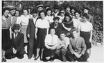 Group portrait of Jewish DPs in the Braunau displaced persons camp.