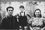 Portrait of Todoros Levi, son of Haim Levi, Todoros' wife, Sara, and [his son], Haim.