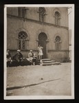 Members of the Winter family congregate outside the synagogue in Wittelshofen, Germany.
