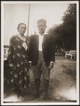Walter Jacobsberg with his mother at a park in Stettin.