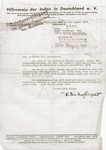 A letter sent to Walter Jacobsberg by an employee of the Hilfsverein der Juden in Deutschland shortly after his arrival in Shanghai.