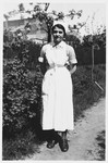 Portrait of Alice Redlich in a nursing uniform taken in Berlin, where she was studying to become a pediatric nurse.